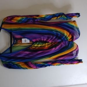 Cute ladies Colorful long Sleeve V-Neck Top